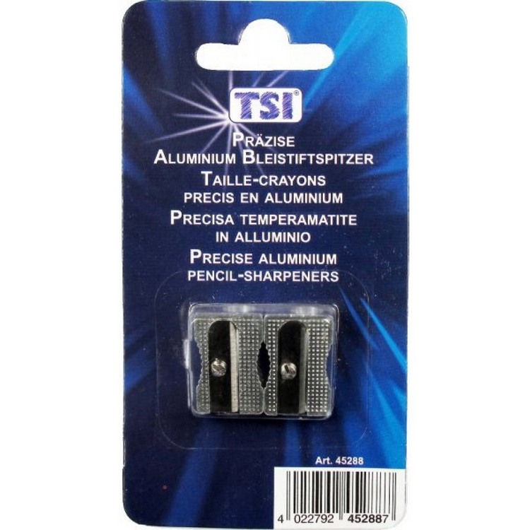 TSI Aluminium Pencil Sharpners, 2 pcs